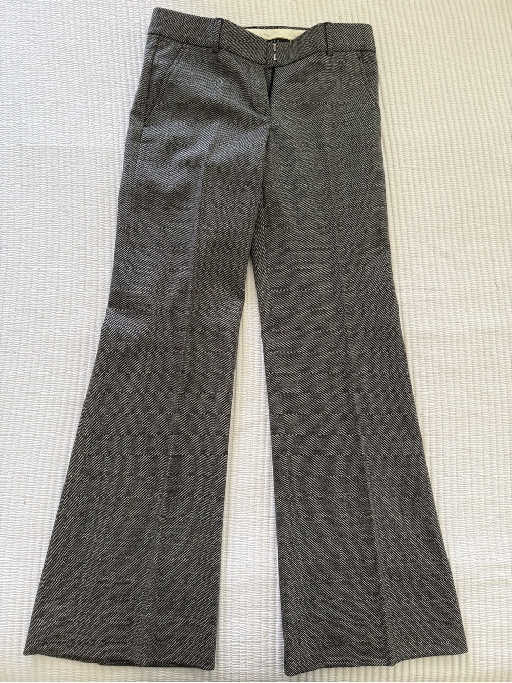 Theory “Emery” Black and Cream Textured Pants